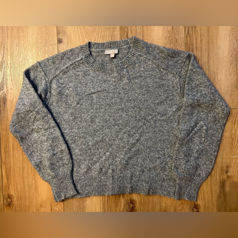 J.Crew Alpaca Merino Wool Blend Crewneck Sweater Marble Gray Size M Super Soft